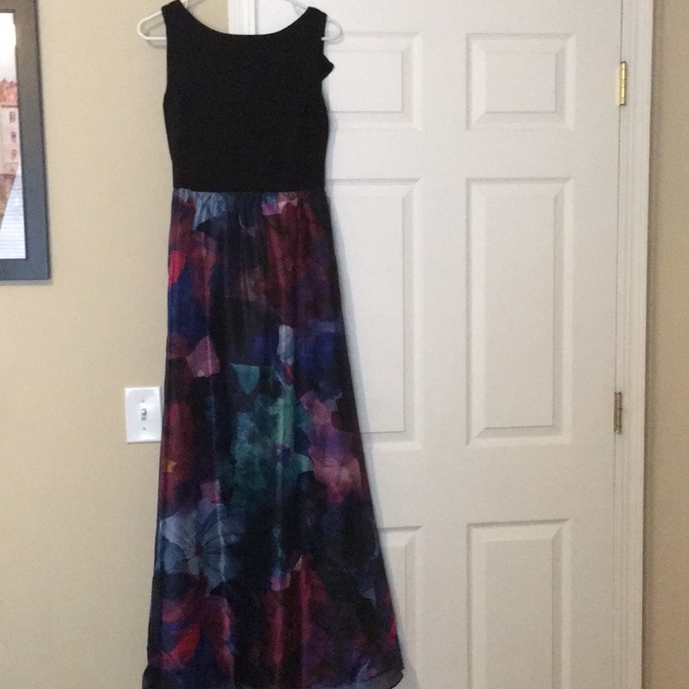 Long floral and black dress!
